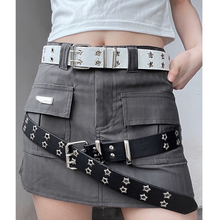 ダブル星型スタッズベルト[品番：SHNW0011469]｜LADY LIKE （レディ