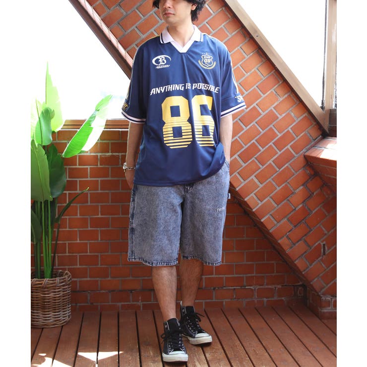 スポーツデザインサッカーTシャツ Tシャツ 半袖 ゲームシャツ[品番