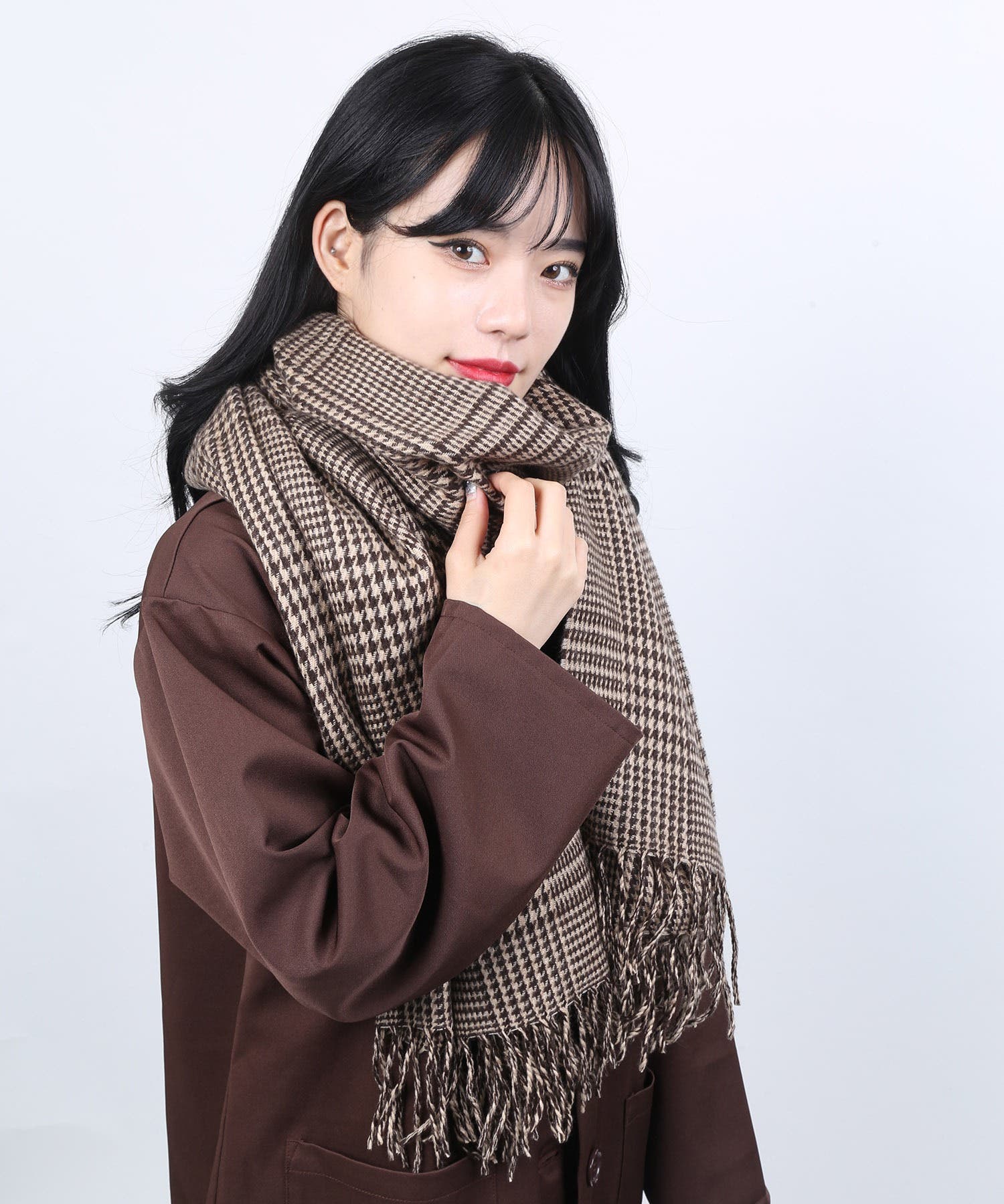 ヴェリテクール グレンチェックストール Veritecoeur｜チェック