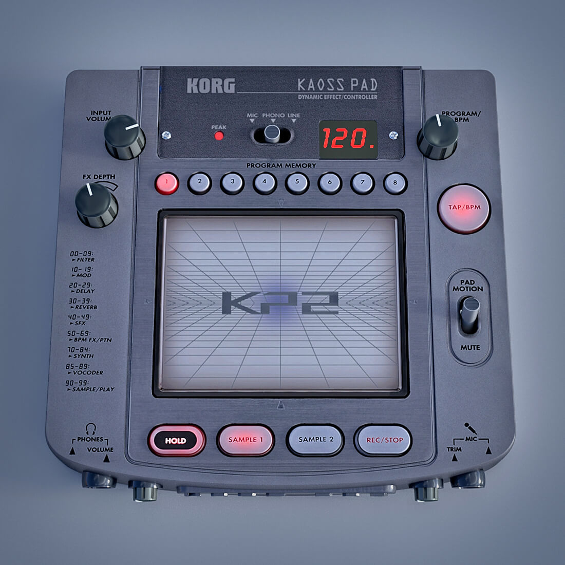 Korg Kaoss Pad KP2 - 3D Model by GMArtworks