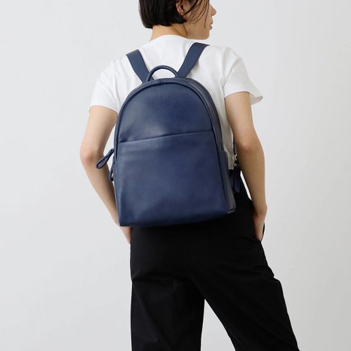 ゴートレザー ソフトバルーンバックパック - ディープブルー