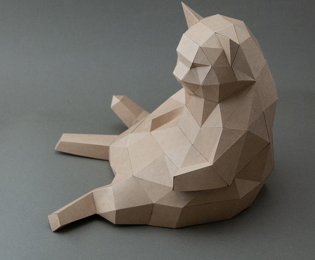 台湾 ペーパークラフト ぽっちゃりネコのDIYキット / 全4色 Ask