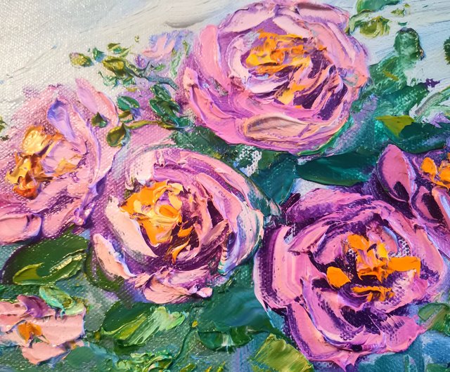 真作】絵画 作者不詳 油彩6号 花 逸品 Q165 真作】絵画作者不詳油彩6号