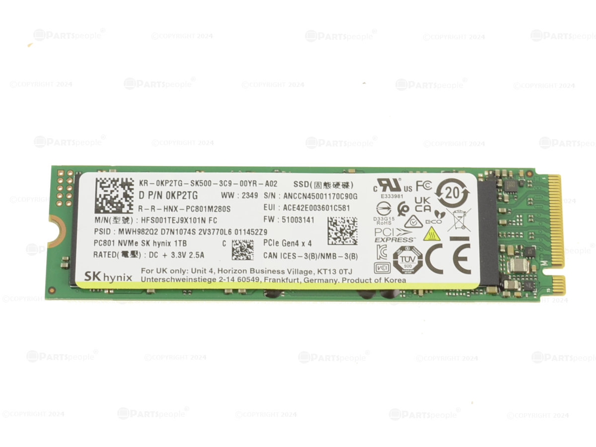 SK Hynix PC801 1TB NVMe PCIE Gen4 x4 SSD Hard Drive KP2TG