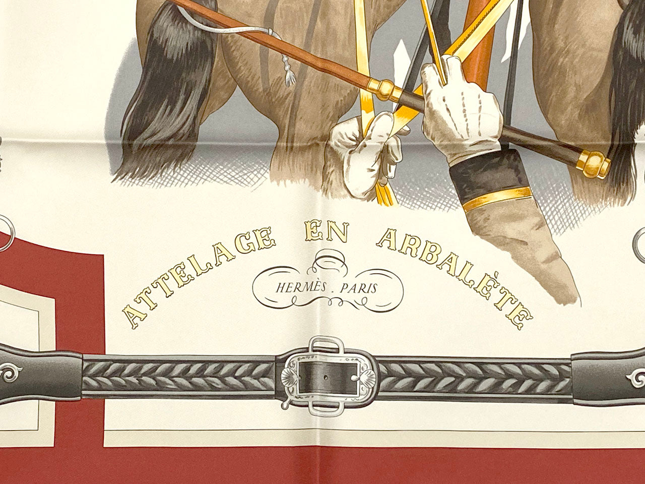エルメス/カレ90 スカーフ 【ATTELAGE EN ARBALETE （馬車弓形連結