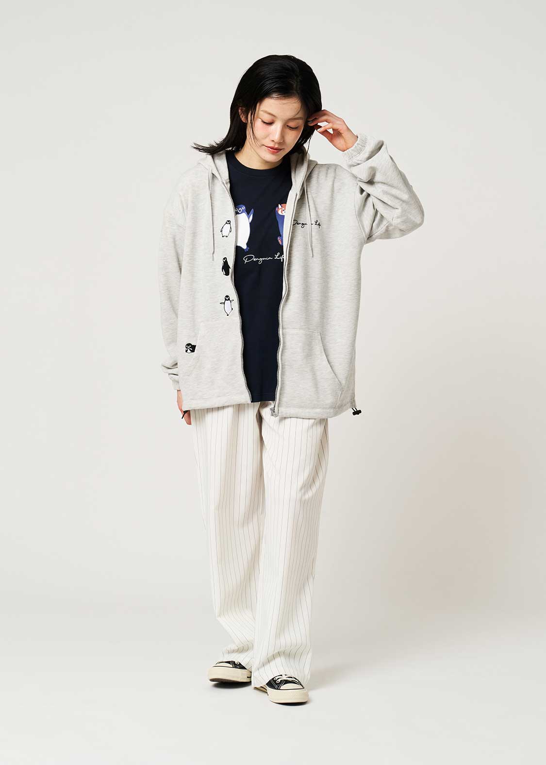 ペンギンと一緒｜ジップパーカー｜ユニセックス｜グラニフ(graniph