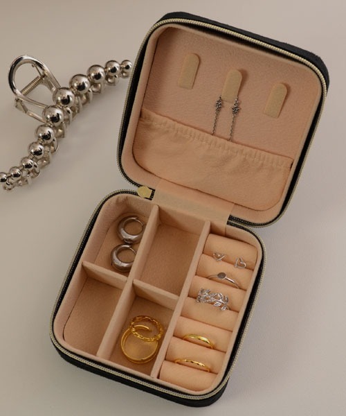 セール】【resonance】ベロア ニュアンスカラー アクセサリーケース