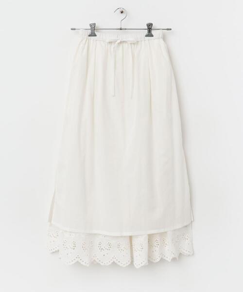 かぐれ（カグレ）の「スカラップ刺繍ギャザースカート（スカート