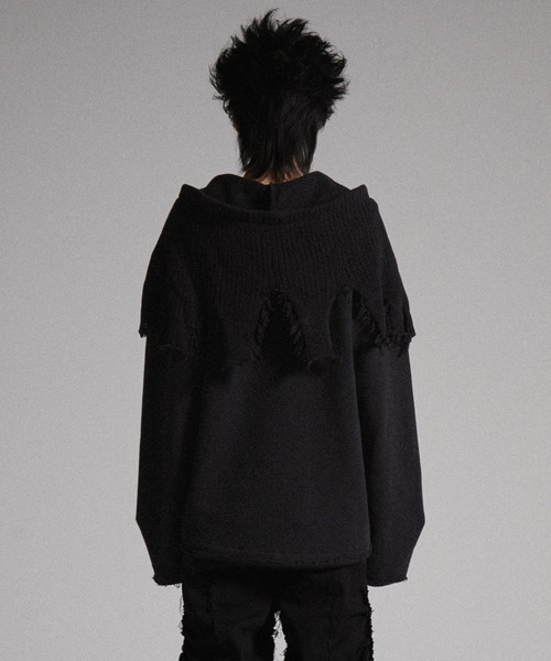 GRANCY】Knit Layered Design Zip Hoodie / ニットレイヤードデザイン