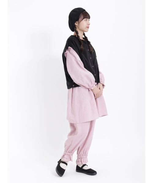 Samansa Mos2（サマンサ モスモス）の「リネン裾フリルギャザーパンツ