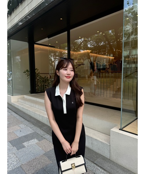 Her lip to（ハーリップトゥー）の「French Sleeve Polo Long Dress