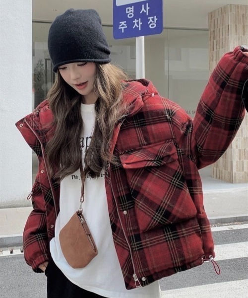 セール】チェック柄ダウンジャケット（ダウンジャケット/コート