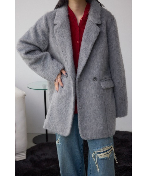 セール】シャギージャケットコート（テーラードジャケット）｜AZUL BY