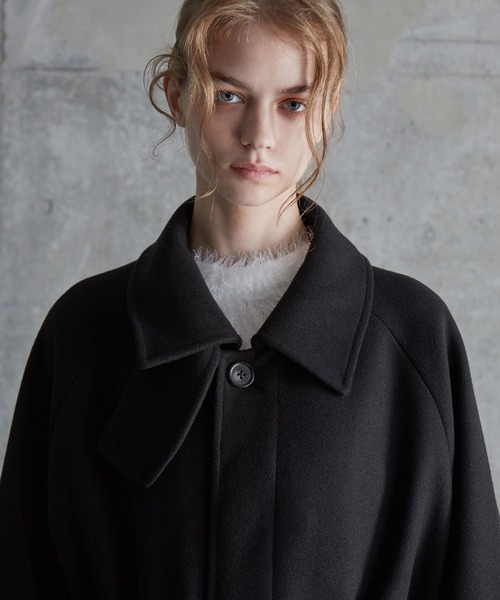 セール】【SERACE】2way over melton soutien collar coat / 2way