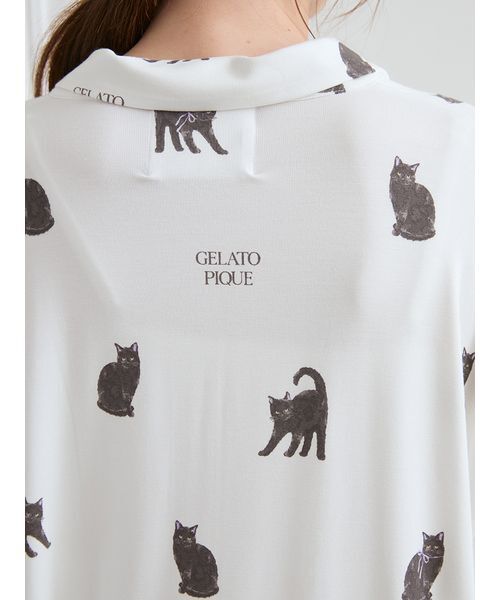 セール】CAT総柄シャツ（ルームウェア/パジャマ）｜gelato pique