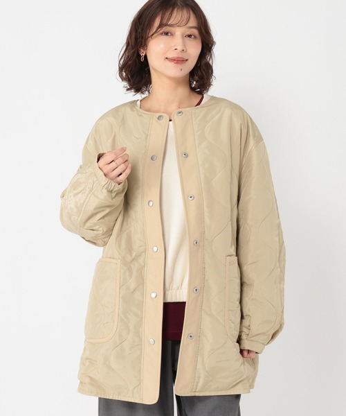 セール】リバーシブルノーカラーコート[プチサイズあり]（ノーカラー