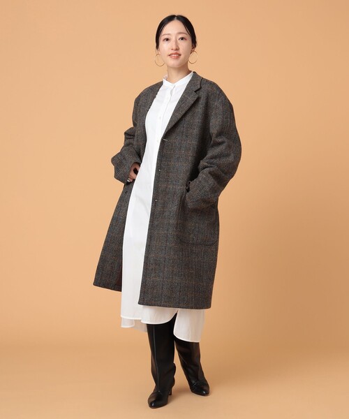 BEAMS LIGHTS×HARRIS TWEED チェスターコート XLサイズ BEAMS LIGHTS