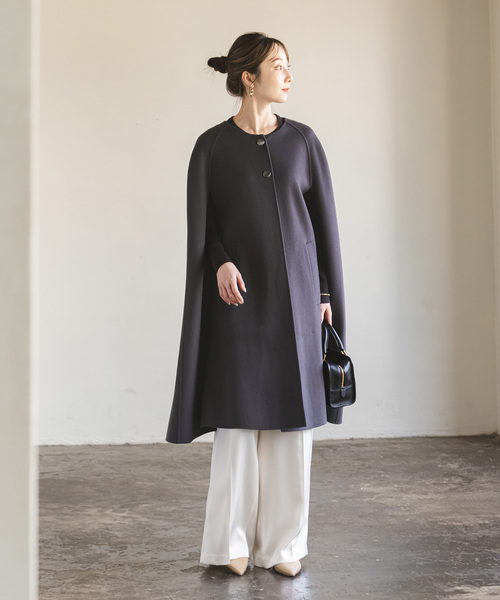 Noble（ノーブル）の「リバーシブルビーバーケープコート（ノーカラー