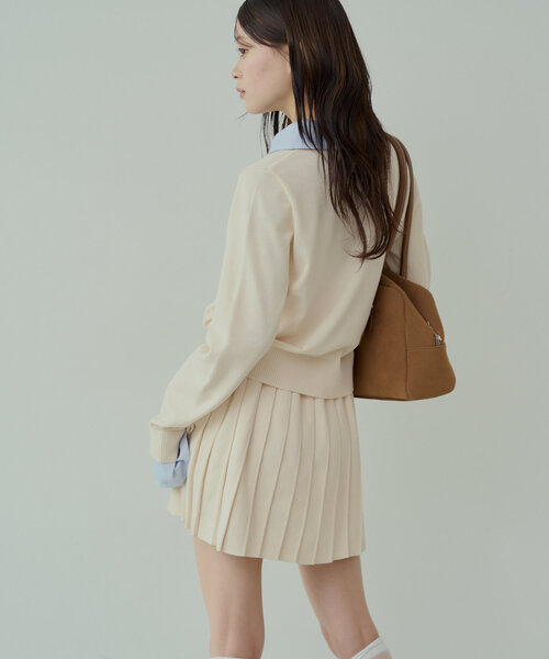 Chico（チコ）の「【セットアップ対応】ニットウエストリボンプリーツ