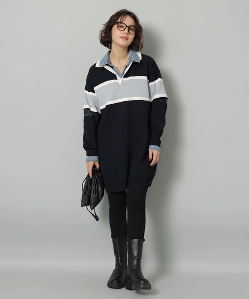 レース切替ラガーニットワンピース（ワンピース）｜Arpege story