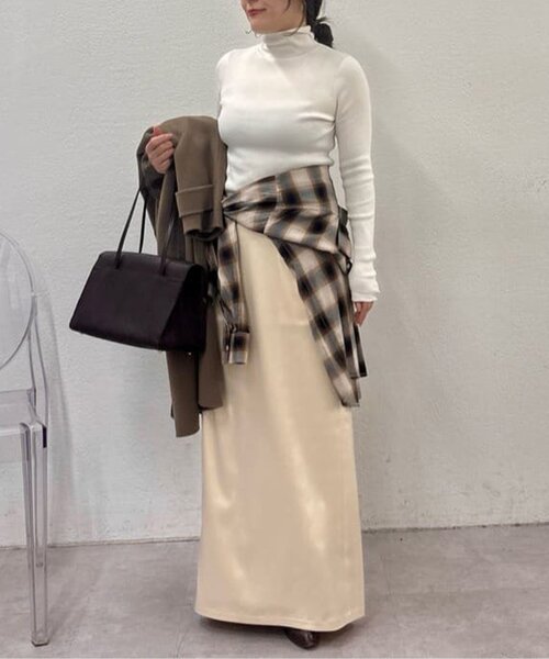 セール】【手洗い可能】ストレッチサテンタイトスカート（スカート