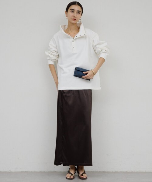 セール】【手洗い可能】ストレッチサテンタイトスカート（スカート