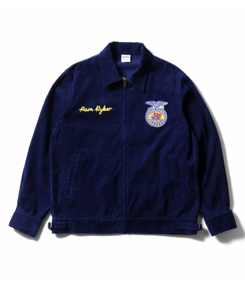 セール】HOUSTON ヒューストン INDIGO CORDUROY EMBROIDERY FFA JACKET