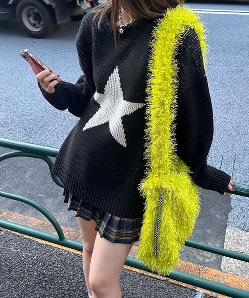 CIAOPANIC（チャオパニック）の「ロールネック星柄ニットプルオーバー