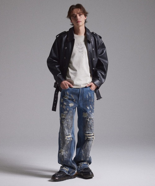 GRANCY】High Damage Straight Denim Pants / ハイダメージストレート