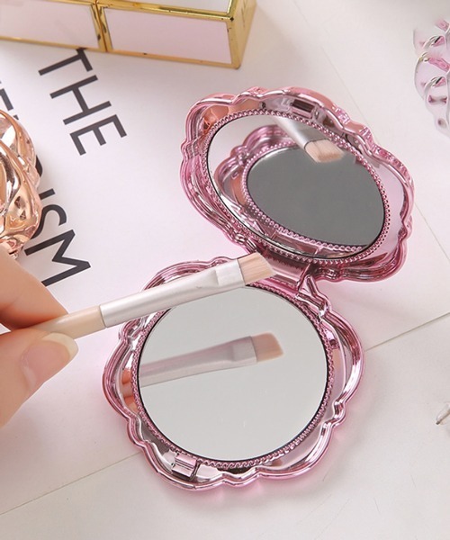 セール】Ein/ローズモチーフ 両面 メイク コンパクトミラー 鏡（手鏡