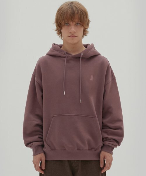 セール】キーホールオーバーサイズスウェットフードパーカー ダーク