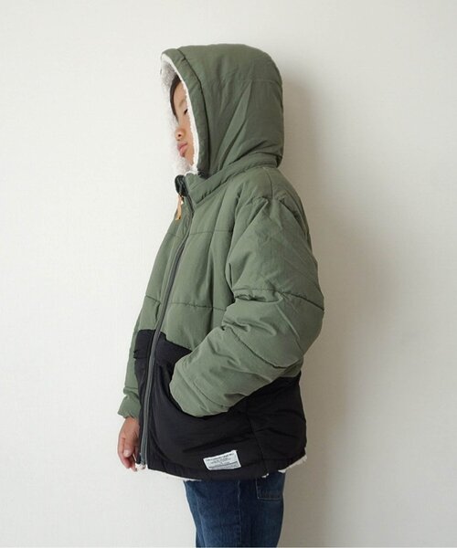 セール】中綿ボアリバーシブルブルゾン_マシンウォッシャブル（ダウン