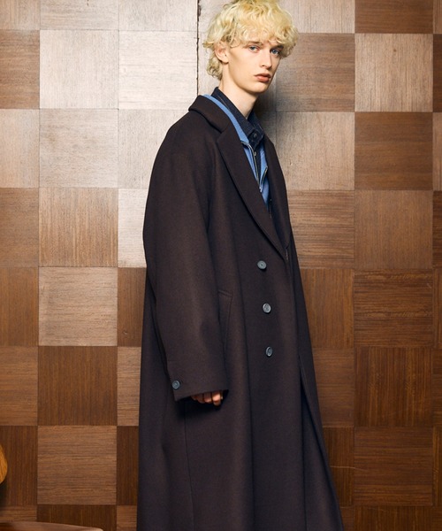 UNISEX》Super170s Prime-Over Melton Chesterfield Coat/プライム