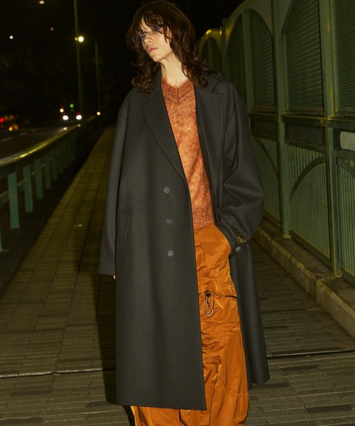UNISEX》Super170s Prime-Over Melton Chesterfield Coat/プライム