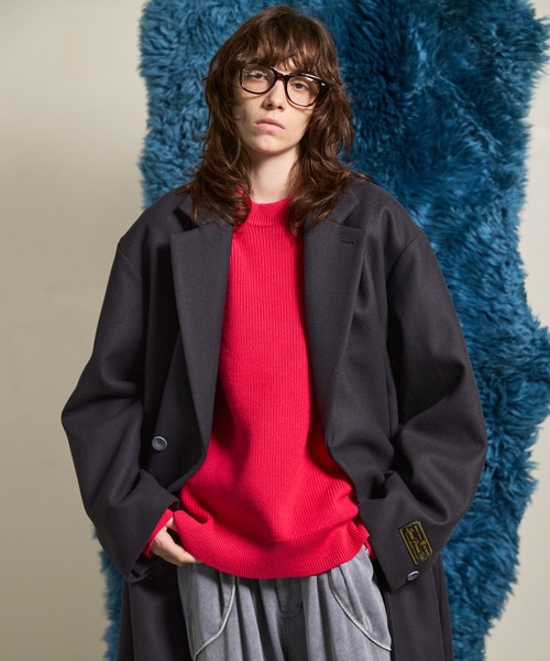 UNISEX》Super170s Prime-Over Melton Chesterfield Coat/プライム