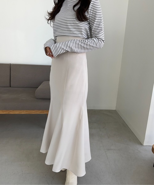 セール】シワになりにくい 美シルエット フレア マーメイドスカート