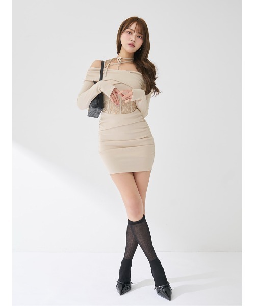 コルセットレースカットミニワンピース（ワンピース）｜Darich