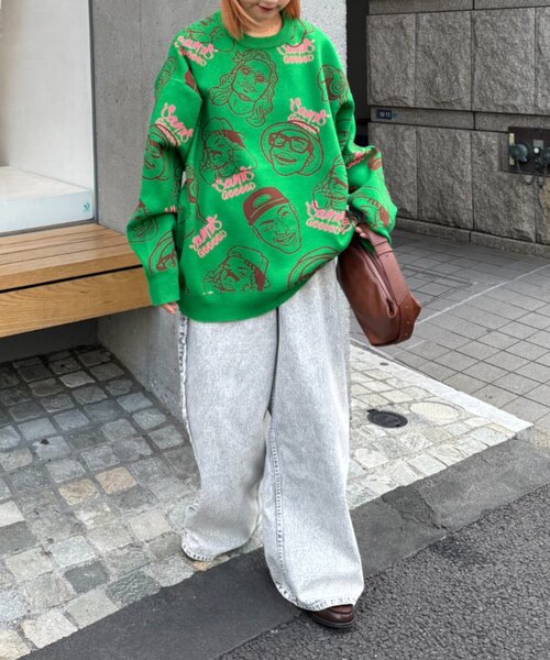 セール】【SOUNDS GOOOOD】アソートフェイス柄ファンキーニット