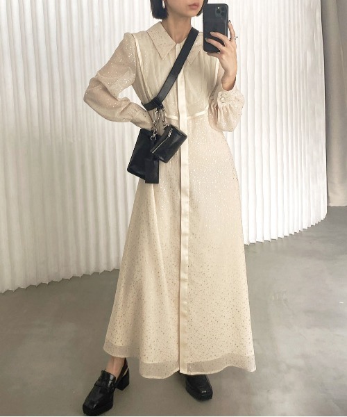 Ameri（アメリ）の「TWINKLE APRON DRESS（ワンピース）」 - WEAR