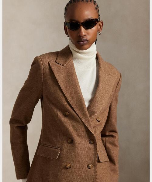 セール】ダブルブレステッド ヘリンボーン ブレザー（テーラード