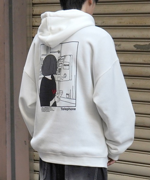 セール】イラストバックプリント / ワンポイント刺繍 ビッグシルエット