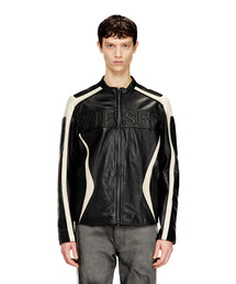 メンズ ジップアップ シングルバイカーレザージャケット（ライダース