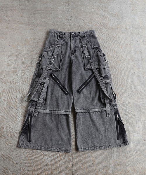 ERAR】3wayルーズシルエットハイギミックサスペンダーカーゴデニム