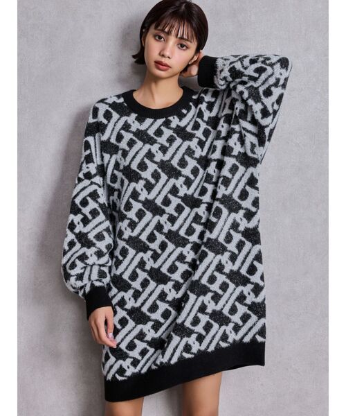 セール】GGチェーンロゴラメニットワンピース（ワンピース）｜GYDA