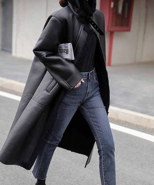 chuclla（チュクラ）の「【chuclla】フェイクムートン コート ロング