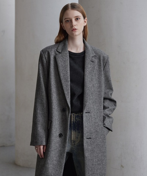 セブンテンバイミホカワヒト ケープコート ツイード グレー 38 セブン