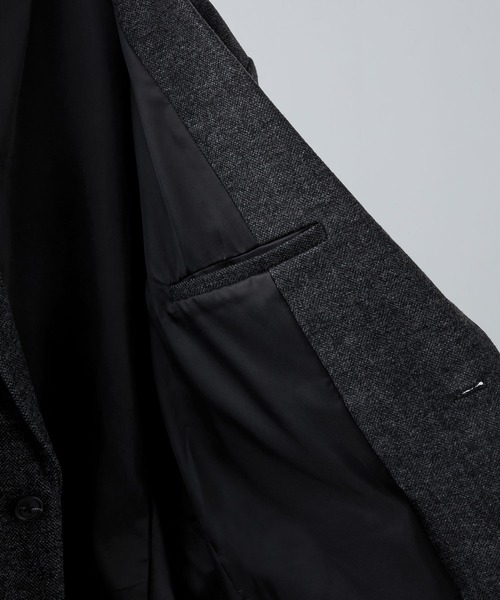 セール】【CLEL】Wool Blend Herringbone Tweed Tailored Jacket