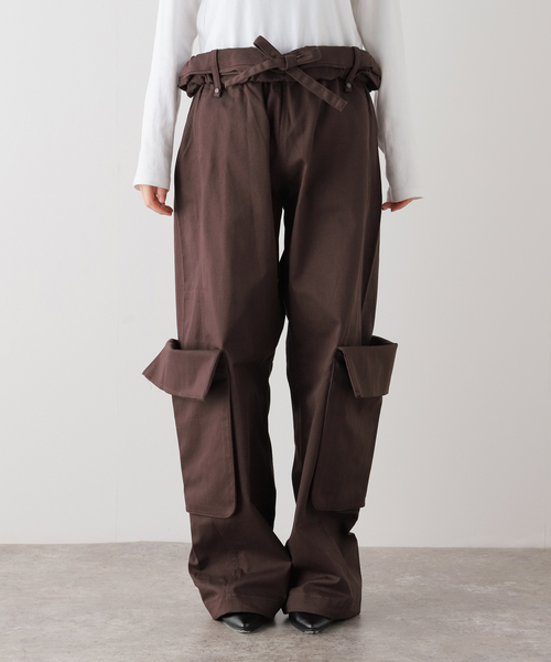 セール】【OPEN YY / オープンワイワイ】 Woven ROLLED WAIST CARGO