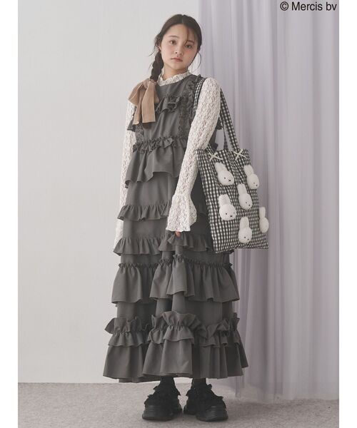 セール】ギンガムもこもこmiffyトート（トートバッグ）｜merry jenny