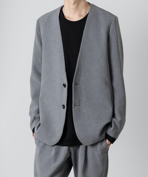 セール】ストレッチ ダブルクロス カラーレスジャケット / PE STRETCH